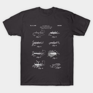 Fly Fishing Patent - Fisherman Art - Antique T-Shirt